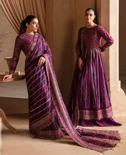 Xenia Embroidered Raw Silk 3-Piece Suit KHULAT