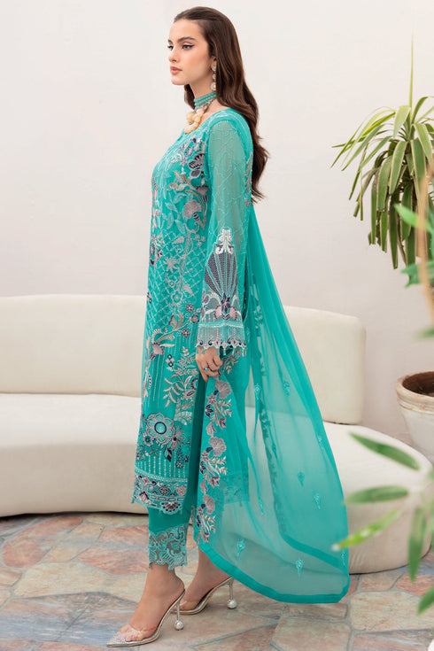 Ramsha Embroided Chiffon 3 Piece suit A-708