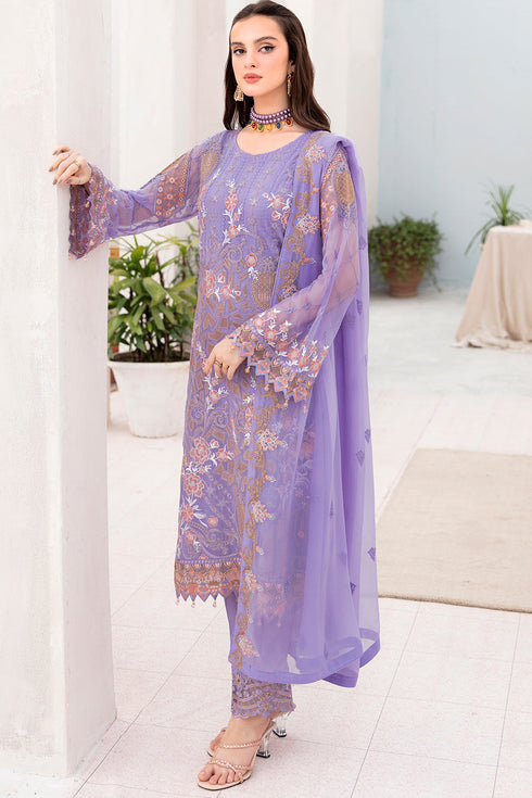 Ramsha Embroided Chiffon 3 Piece suit A-711