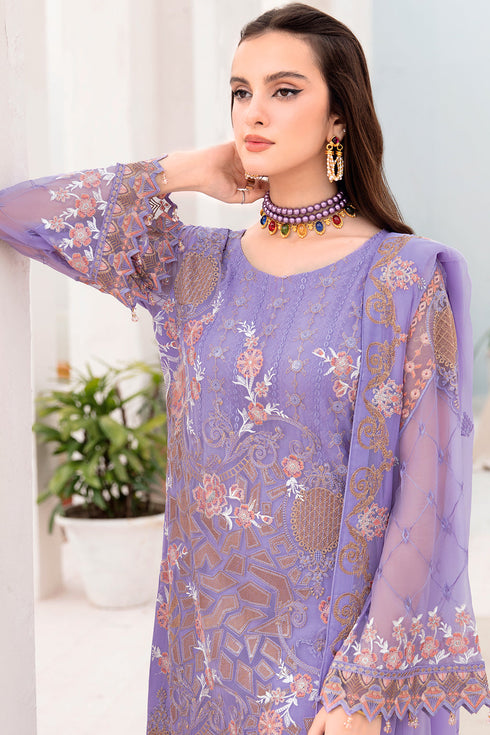 Ramsha Embroided Chiffon 3 Piece suit A-711