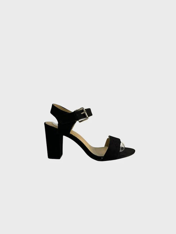Black Suede Ankle Strap Heel 1840