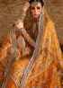 Hussain Rehar Embroidered Net 3 Piece Suit Saffron