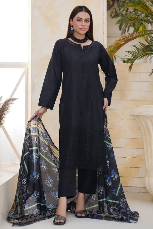 Dynia's By Bin Saeed Embroidered Chickenkari Lawn Suit BS-101