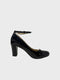 Black Patent Ankle Strap Heel 1829