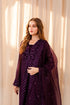 Farasha Embroidered Chiffon 3 piece suit Purple Dazzle