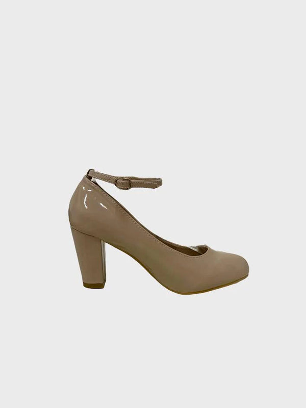 Nude Patent Ankle Strap Heel 1829