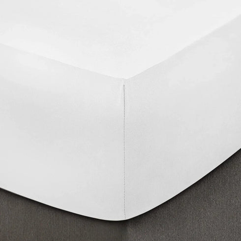 200 Thread Count 40cm Fitted Sheet - 100% Egyptian Cotton, White