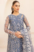 Farasha Embroidered Net Suit Dusky Shadow