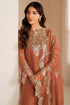 Farasha Embroidered Chiffon Suit Warm Saffron
