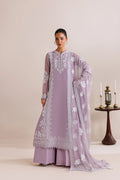 Farasha Embroidered Chiffon Suit Lilac Solace
