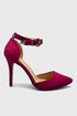 Fuchsia (Hot Pink) Suede Ankle Strap Heel 221