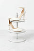 Women's White Matte Ankle Strap Stiletto Court Shoes Pointed Toe 221