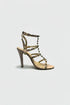 Women's Nude Patent Gladiator Stiletto Heel Sandals Multi Strap Open Toe BS-5