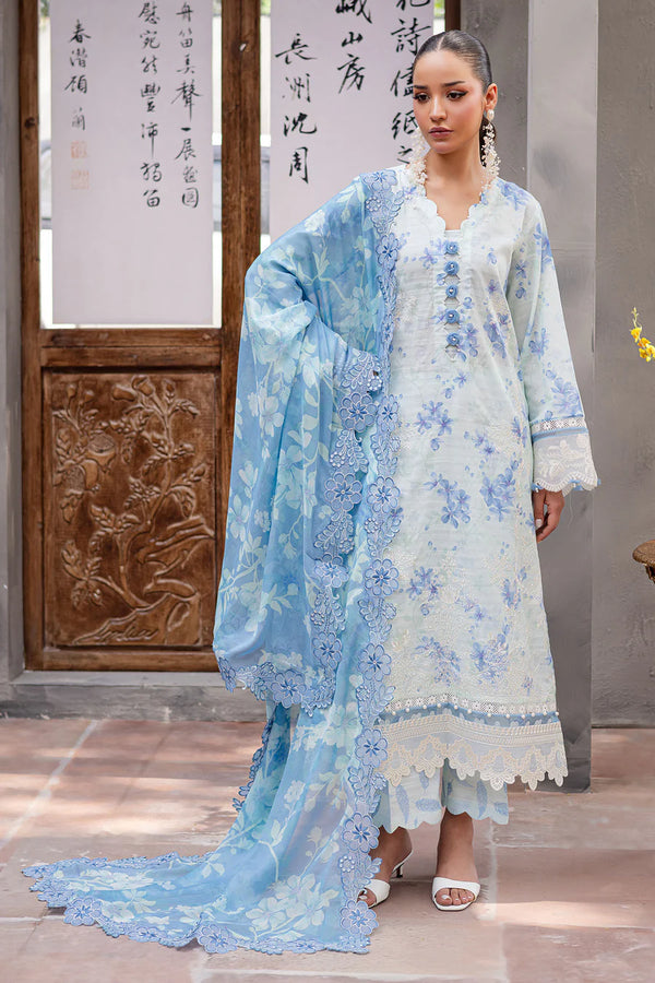 Nureh Embroidered Lawn 3 Piece suit BL-09