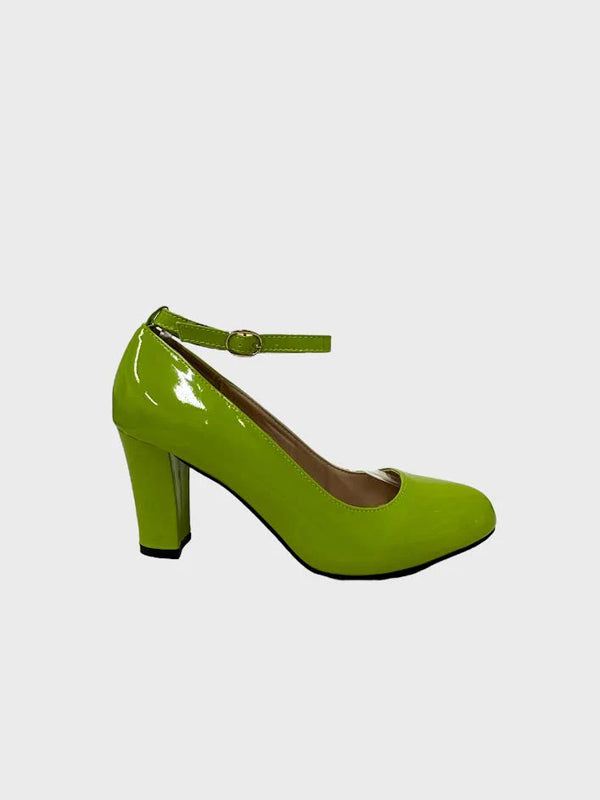 Lime Green Ankle Strap Heel 1829