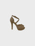 Nude Suede (Dark) Ankle Strap Heel BS27
