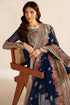 Farasha Embroidered Chiffon Suit Navy Lux
