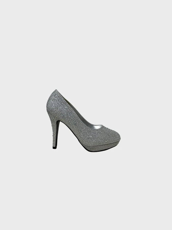 Silver Glitter Heel 014