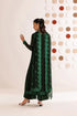 Farasha Embroidered Chiffon Suit Emerald Leaf
