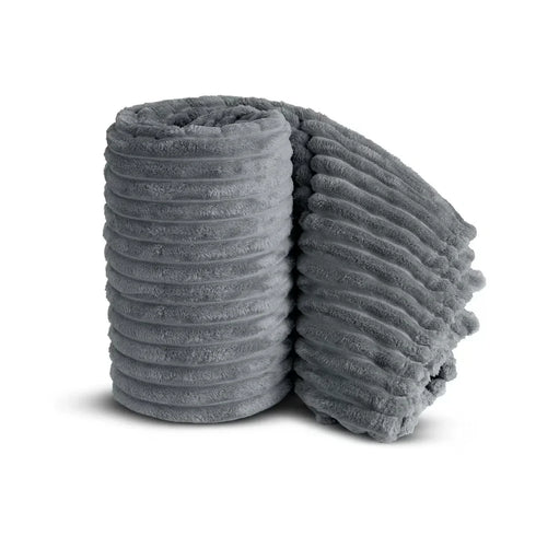 Chunky Cord Mink Ribbed Faux Fur Throw Blanket – Super Soft, Warm & Cozy Large Sofa & Bed Throw