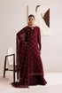 Farasha Embroidered Chiffon Suit Crimson Grace