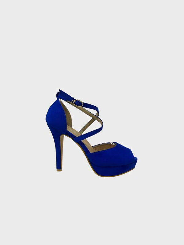 Blue Suede (light) Ankle Strap Heel BS27