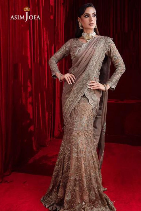 Asim Jofa Embroidered Chiffon Saree AJBK-10