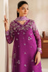Farasha Embroidered Chiffon Suit Magenta Rose