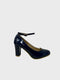 Navy Patent Ankle Strap Heel 1829
