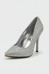 Silver Glitter Pointed Toe Stiletto High Heel Court Shoes 5 Inch – BS-12923