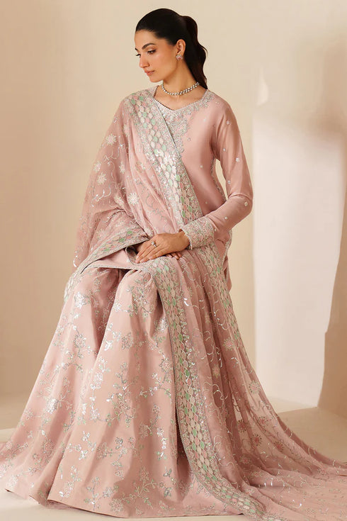 Farasha Embroidered Chiffon Suit Serene Petal