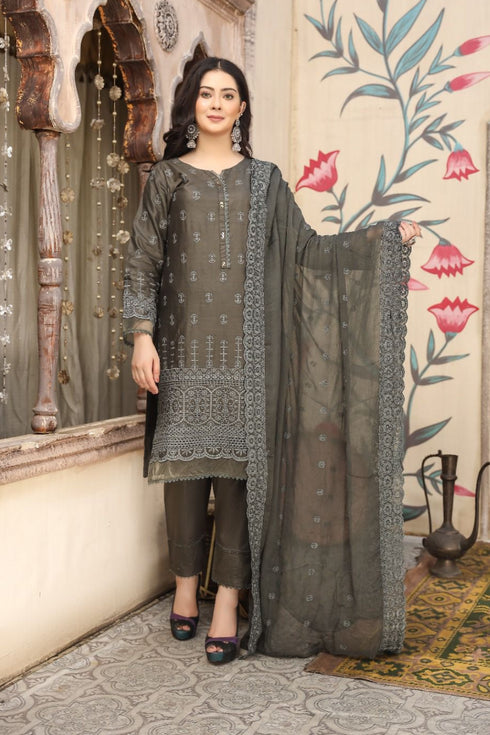 Bin Saeed Embroidered Chickenkari  3 Piece BS-66