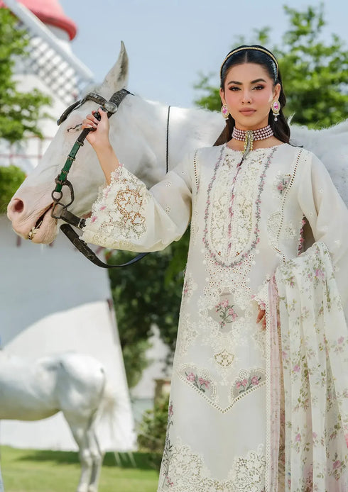 Elaf Embroiderd Lawn Suit ELH-7A WHITE EMPRESS