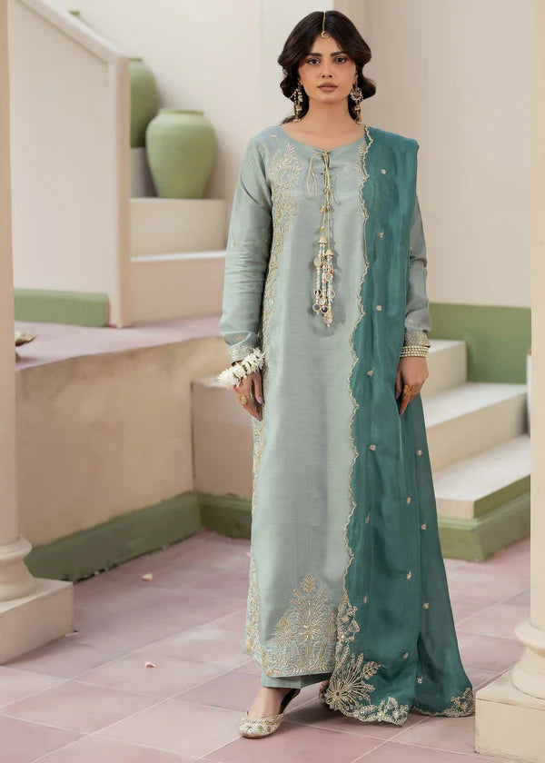 Zarqun Embroidered Raw Silk 3PC Suit 25103B