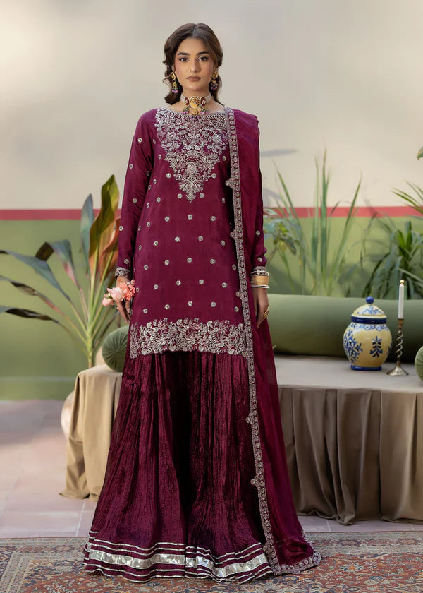 Zarqun Embroidered Raw Silk 3PC Suit 25104A