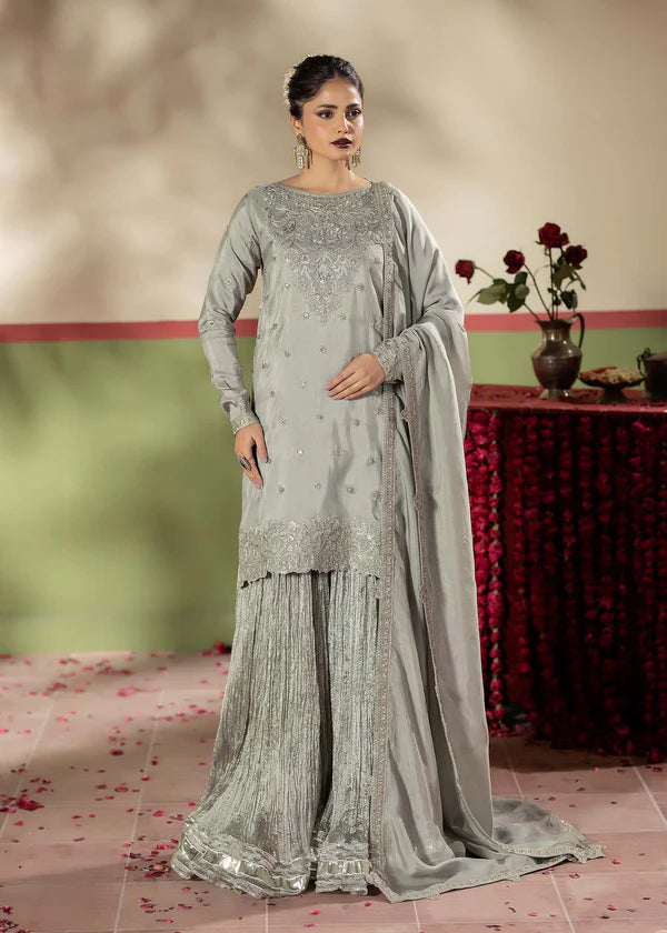 Zarqun Embroidered Raw Silk 3PC Suit 25104B