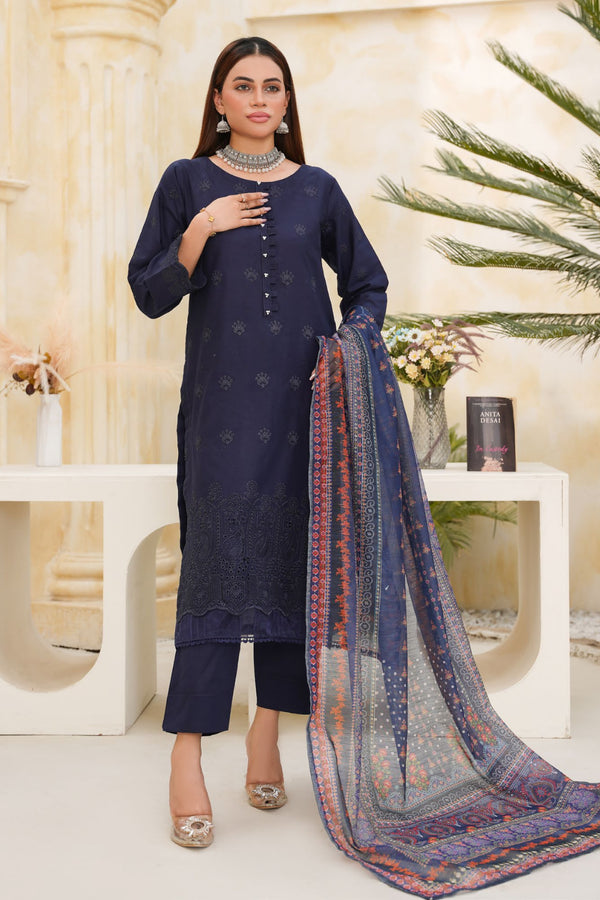 Bin Saeed Embroidered Chickenkari Lawn Suit BS-104