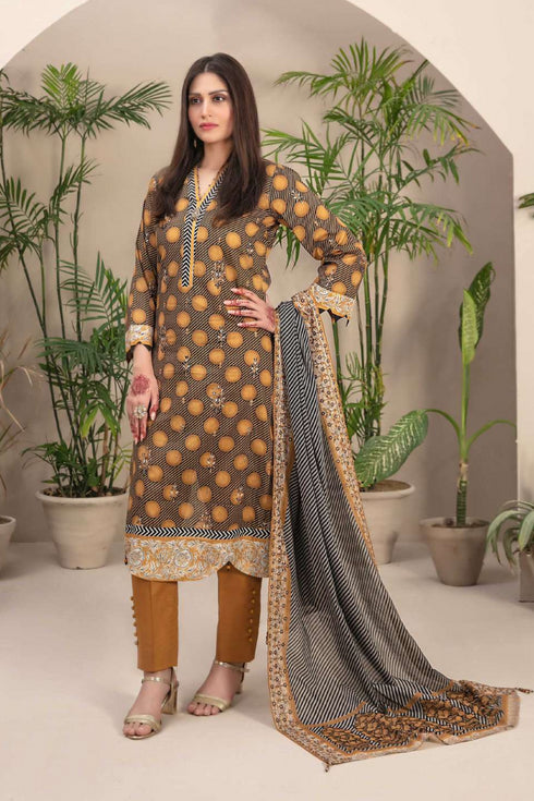 Tawakkal Embroidered Lawn 3 Piece Suit D-8874