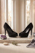 Black Suede Heel 12926