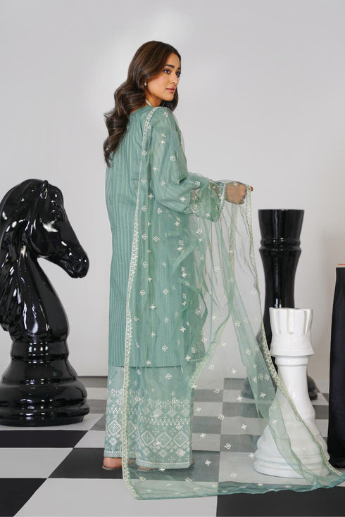 Attire Designer Embroidered Lawn 3PC Suit AD-10