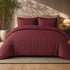 Luxury 4pc Satin Stripe Duvet Cover Set with Fitted Sheet – Soft Hotel Quality Bedding