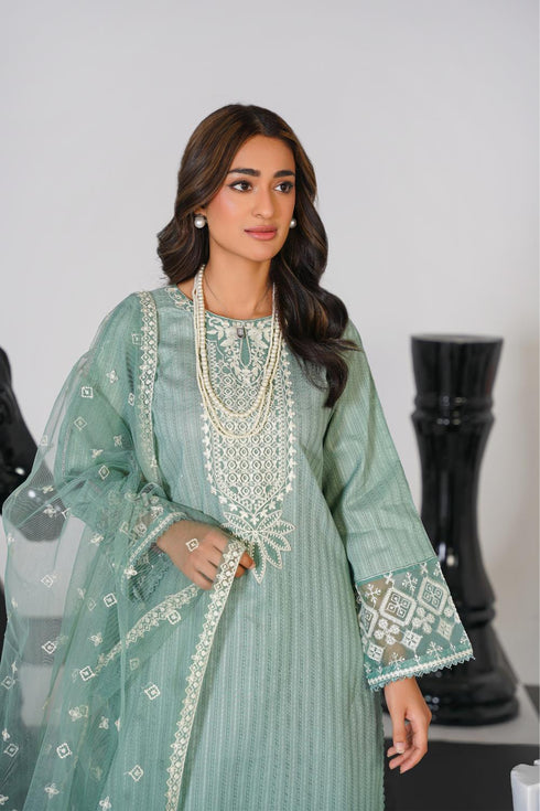 Attire Designer Embroidered Lawn 3PC Suit AD-10