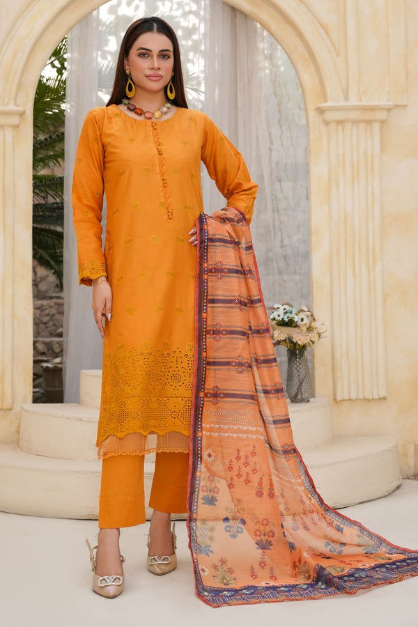 Bin Saeed Embroidered Chickenkari Lawn Suit BS-105