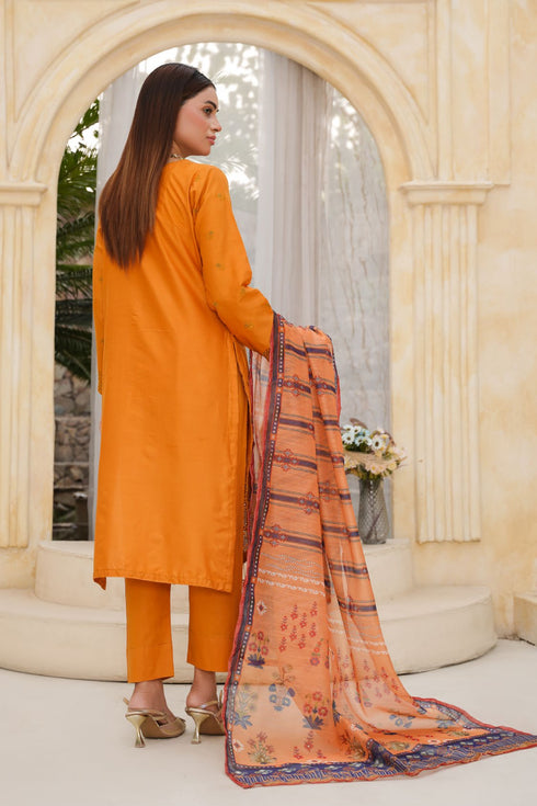 Dynia's By Bin Saeed Embroidered Chickenkari Lawn Suit BS-105
