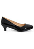 Women Round Toe Kitten Heel Shoes Black patent G-20 PLUS