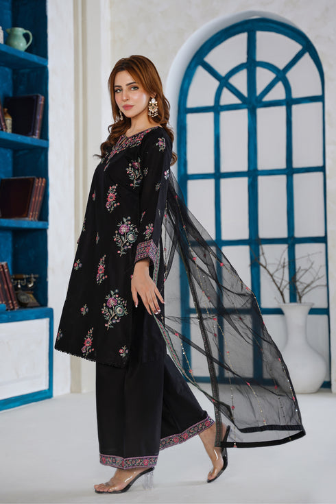 Attire Designer Embroidered Cotton Lawn 3PC Suit AD-19