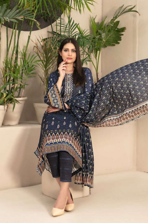 Tawakkal Embroidered Lawn 3 Piece Suit D-8872
