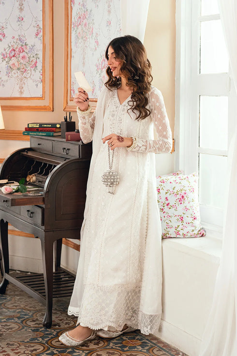 Azure Embroidered Chiffon Suit Magnolia