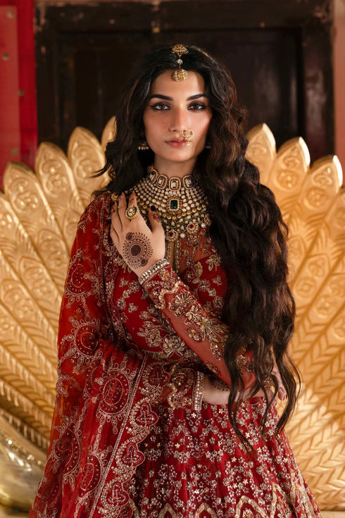 Akbar Aslam Embroidered Net Suit Marjaan