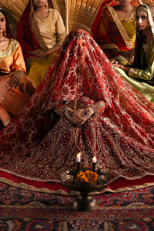 Akbar Aslam Embroidered Net Suit Marjaan